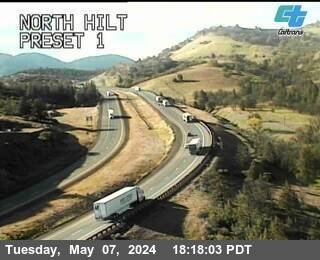 Interstate 5 at Hilt California, just south of Siskiyou Pass. Courtesy CalTrans http://www.dot.ca.gov