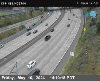 Timelapse image near (C019) NB 5 : Just North Of SR-94, San Diego 0 minutes ago
