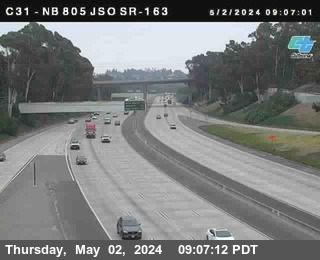 Traffic camera for (C031) I-805 : Just South Of SR-163