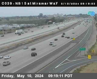 Timelapse image near (C039) NB 15 : Just South Of Miramar Way, San Diego 0 minutes ago