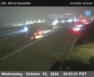 NB 5 at Carmel Mountain Rd.