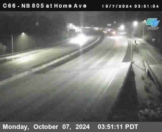 NB 805 at Home Ave (On Ramp)