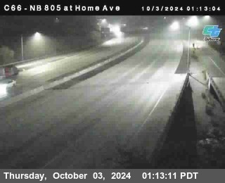 NB 805 at Home Ave (On Ramp)