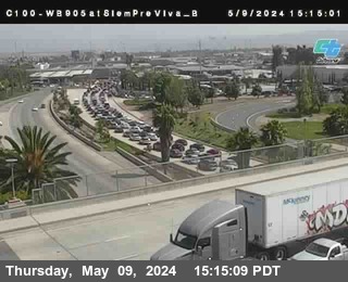 Timelapse image near (C100) I-905 : Siempre Viva T, San Diego 0 minutes ago