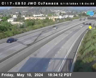 Timelapse image near (C117) SR-52 : Just West Of Cuyamaca Street, Santee 0 minutes ago