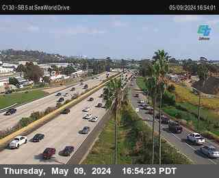 Timelapse image near (C 130) I-5 : SeaWorld Drive 1, San Diego 0 minutes ago