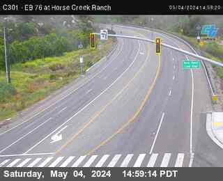 Timelapse image near (C301) EB 76 at Horse Creek Ranch Rd, Fallbrook 0 minutes ago