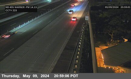 Timelapse image near I-405 : South of Warner Avenue, Fountain Valley 0 minutes ago