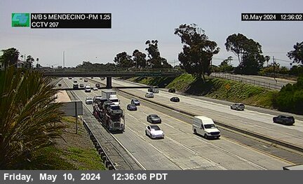 Timelapse image near I-5 : Mendecino, San Clemente 0 minutes ago