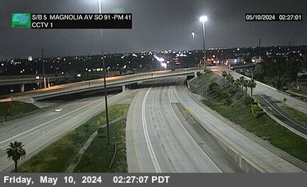Timelapse image near I-5 : North of Magnolia Avenue (South Of SR-91), Anaheim 0 minutes ago