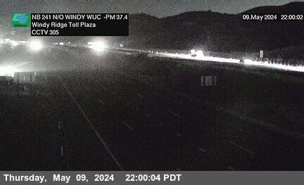 Timelapse image near SR-241 : 2300 Meters North of Windy WUC Ridge Toll Plaza, Anaheim 0 minutes ago