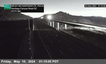 Timelapse image near SR-241 : 2600 Meters North of Santiago Canyon Road Overcross, Silverado 0 minutes ago