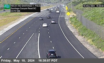 Timelapse image near SR-241 : 900 Meters North of Santiago 1 Canyon Road Overcross, Silverado 0 minutes ago
