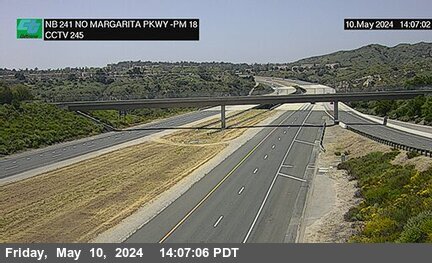 Timelapse image near SR-241 : North of Santa Margarita Parkway Undercross, Rancho Santa Margarita 0 minutes ago