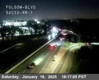 Traffic Camera Image from US-50 at Hwy 50 at Folsom_Blvd_SAC50_WB_1