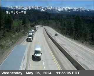 Hwy 80 at Truckee Scales WB 5820ft. elevation