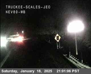 Traffic Camera Image from I-80 at Hwy 80 at Truckee Scales WB