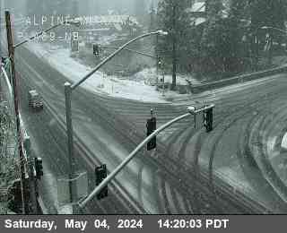 Hwy 89 at Alpine Meadows 6220ft. elevation