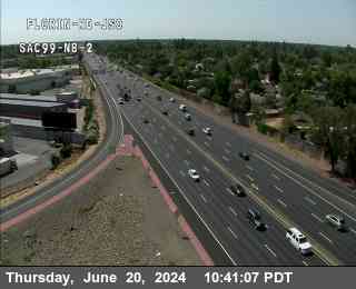 Timelapse image near Hwy 99 at Florin_Rd_JSO_SAC99_NB_2, SR99 at Florin Rd 0 minutes ago