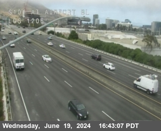 Timelapse image near TV406 -- US-101 : AT AIRPORT BL, South San Francisco 0 minutes ago