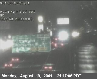 Timelapse image near TV431 -- US-101 : S101 JSO JCT-84, Redwood City 0 minutes ago