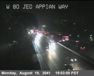 Timelapse image near TV512 -- I-80 : Just East Of Appian Way, Pinole 0 minutes ago