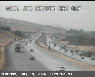 Traffic Camera Image from US-101 at TVB48 -- US-101 : North Of Coyote Creek Golf Drive