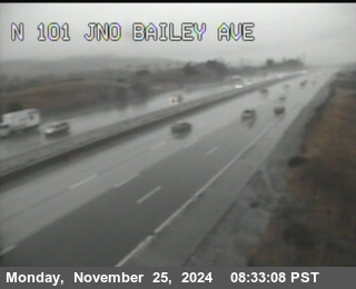 Traffic Camera Image from US-101 at TVB49 -- US-101 : North Of Bailey Avenue