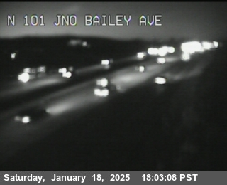 Traffic Camera Image from US-101 at TVB49 -- US-101 : North Of Bailey Avenue