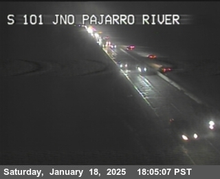 Traffic Camera Image from US-101 at TVB60 -- US-101 : BEFORE PAJARRO RIVER BR