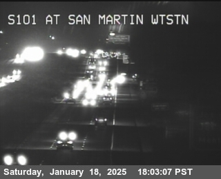 Traffic Camera Image from US-101 at TVB66 -- US-101 : SAN MARTIN WEIGHT STATION