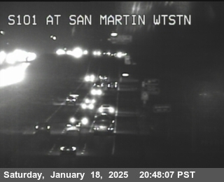 Traffic Camera Image from US-101 at TVB66 -- US-101 : SAN MARTIN WEIGHT STATION