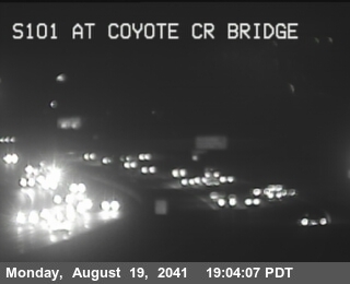 Timelapse image near TVB68 -- US-101 : Coyote Creek Bridge, Morgan Hill 0 minutes ago