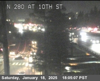 Traffic Camera Image from I-280 at TVB86 -- I-280 : 10th Street