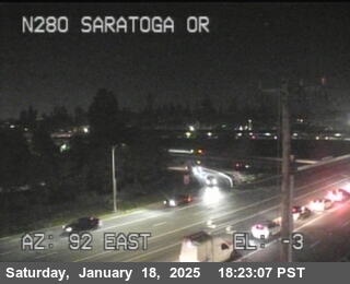 Traffic Camera Image from I-280 at TVB89 -- I-280 : Saratoga Onramp