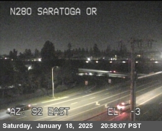 Traffic Camera Image from I-280 at TVB89 -- I-280 : Saratoga Onramp