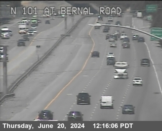 Traffic Camera Image from US-101 at TVC12 -- US-101 : Bernal Road