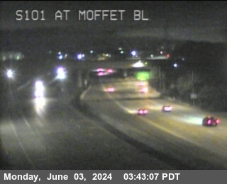 Traffic Camera Image from US-101 at TVC28 -- US-101 : At Moffett Blvd