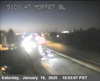 Traffic Camera Image from US-101 at TVC28 -- US-101 : At Moffett Blvd