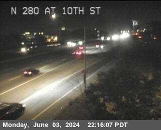 Traffic Camera Image from I-280 at TVC37 -- I-280 : 10th Street