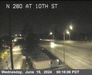 Traffic Camera Image from I-280 at TVC37 -- I-280 : 10th Street