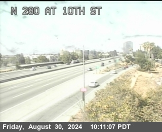 Traffic Camera Image from I-280 at TVC37 -- I-280 : 10th Street