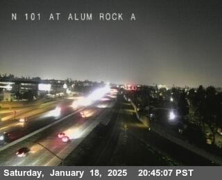 Traffic Camera Image from US-101 at TVC70 -- US-101 : Alum Rock Avenue