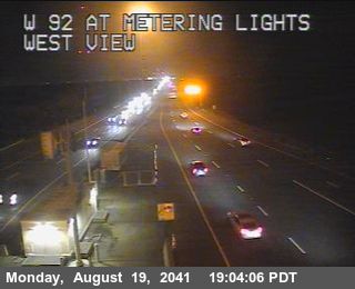 Timelapse image near TVE15 -- SR-92 : San Mateo Bridge Metering Lights, Hayward 0 minutes ago