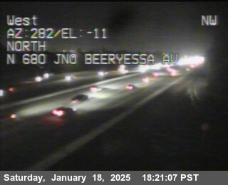 Traffic Camera Image from I-680 at TVF53 -- I-680 : Just North Of Berryessa Avenue