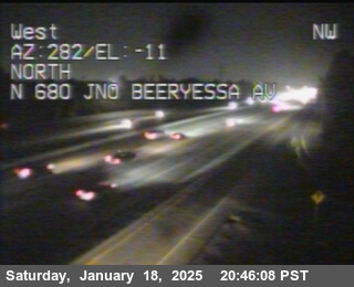 Traffic Camera Image from I-680 at TVF53 -- I-680 : Just North Of Berryessa Avenue