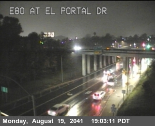 Timelapse image near TVH17 -- I-80 : El Portal Drive, El Sobrante 0 minutes ago