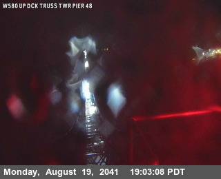 Timelapse image near TVR03 -- I-580 : Upper Deck Truss Tower Pier 48, San Quentin 0 minutes ago