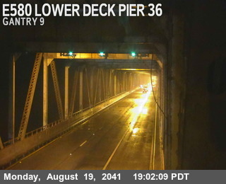Timelapse image near TVR31 -- I-580 : Lower Deck Pier 36, San Quentin 0 minutes ago