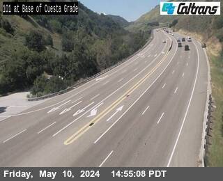 Timelapse image near US-101 : Bottom of Cuesta Grade, San Luis Obispo 0 minutes ago